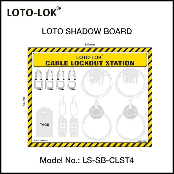 LOTO Shadow Board, Cable Lockout Station, (Empty Board)