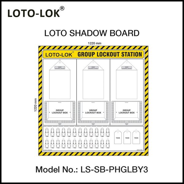 LOTO Shadow Board, Group Lockout Station, (Empty Board)