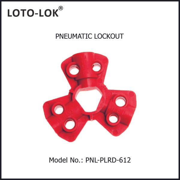 Pneumatic Lockout, Nylon 3 Way, PNL-PLRD-612, Red
