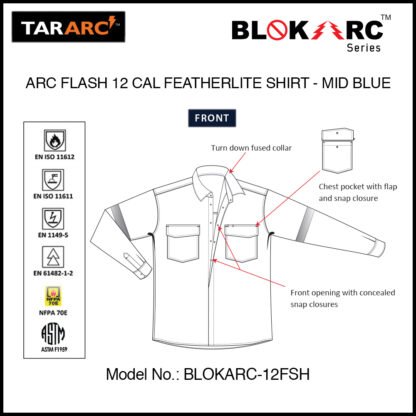 ARC FLASH SHIRT (MEN), ARC RATING: 12 CAL/CM² , HRC 2 - Image 3