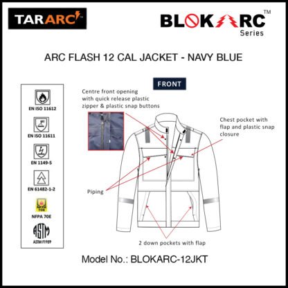 ARC FLASH JACKET (MEN), ARC RATING: 12 CAL/CM² , HRC 2 - Image 3