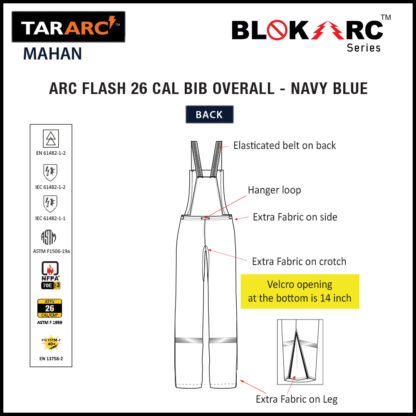 MAHAN ARC FLASH KIT (MEN), ARC RATING: 26 CAL/CM² , HRC 3 (BIB, 32" COAT, HOOD) - Image 5