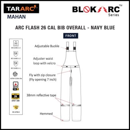 MAHAN ARC FLASH KIT (MEN), ARC RATING: 26 CAL/CM² , HRC 3 (BIB, 32" COAT, HOOD) - Image 4