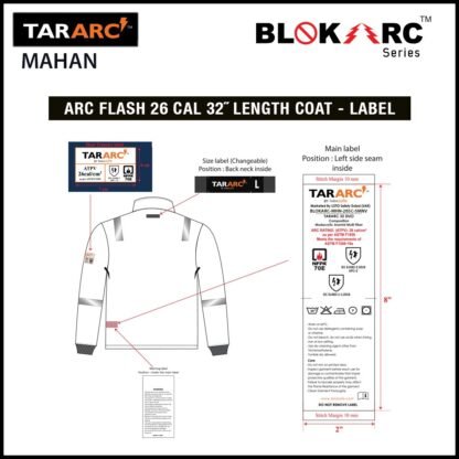 MAHAN ARC FLASH KIT (MEN), ARC RATING: 26 CAL/CM² , HRC 3 (BIB, 32" COAT, HOOD) - Image 10