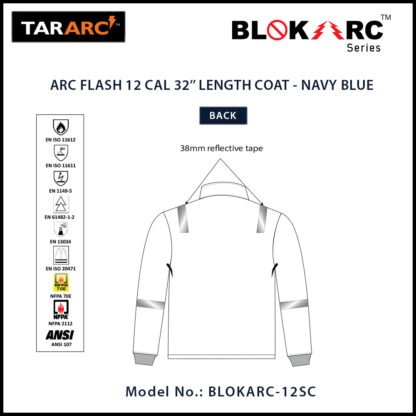 ARC FLASH KIT (MEN), ARC RATING: 12 CAL/CM² , HRC2 (BIB, 32" COAT & HOOD) - Image 10