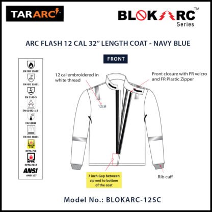 ARC FLASH KIT (MEN), ARC RATING: 12 CAL/CM² , HRC2 (BIB, 32" COAT & HOOD) - Image 9