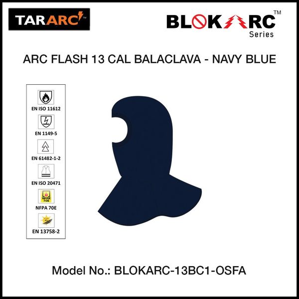 Arc Flash Balaclava (Men), Arc Rating: 13 Cal/Cm² , HRC 2