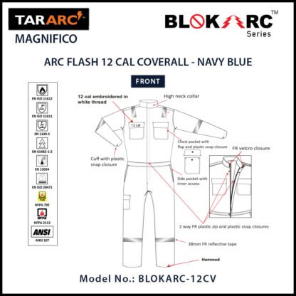 ARC FLASH MAGNIFICO COVERALL (MEN), ARC RATING: 12 CAL/CM² , HRC 2 - Image 3
