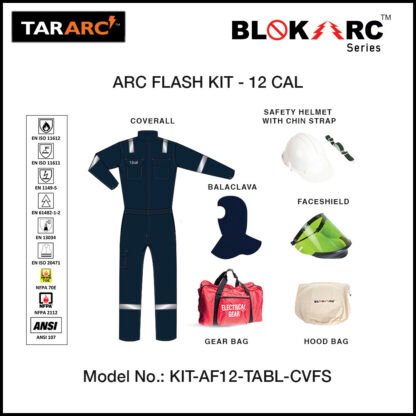 TARASAFE_TARARC_BLOKARC™_SERIES_ARC_FLASH_12_CAL_KIT_WITH_COVERALL_BALACLAVA_FACESHIELD_HELMET_BAG