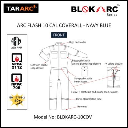 ARC FLASH COVERALL (MEN), ARC RATING: 10 CAL/CM² , HRC 2 - Image 3