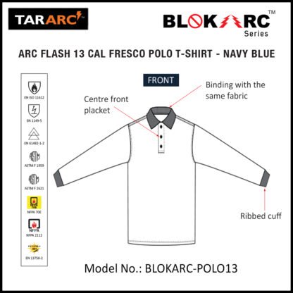 ARC FLASH FRESCO POLO (MEN), ARC RATING: 13 CAL/CM² , HRC 2 - Image 3