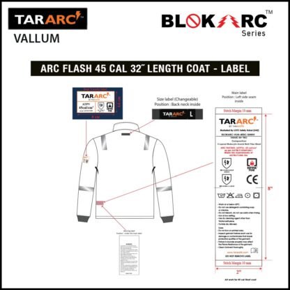 VALLUM ARC FLASH KIT (MEN), ARC RATING: 45 CAL/CM² , HRC 4 (BIB, 32" COAT, HOOD) - Image 10