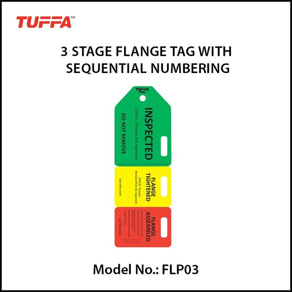 3 Stage Flange Tags With Sequential Numbering