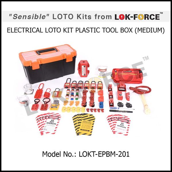 LOTO Electrical Kit Plastic Tool Box - Medium