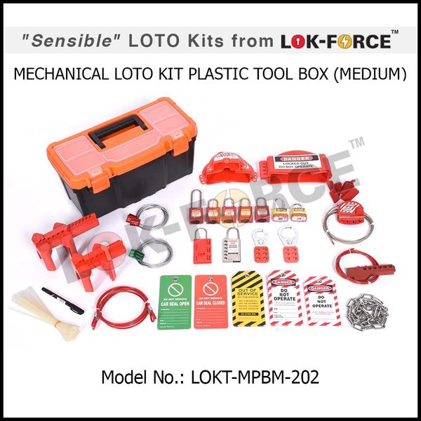 LOTO Mechanical Kit Plastic Tool Box - Medium